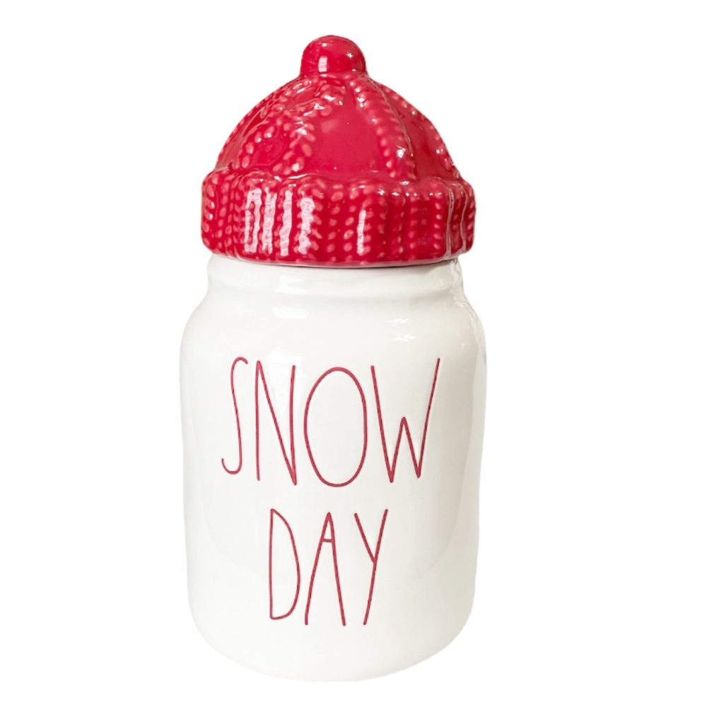 NEW Rae Dunn Baby SNOW DAY Canister w/Beanie Lid